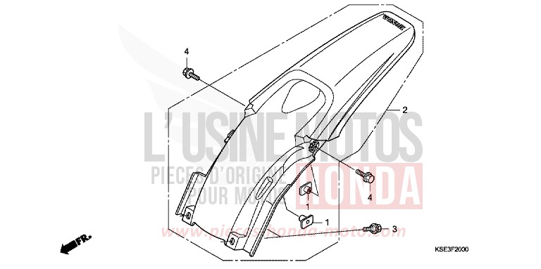 REAR FENDER for CRF150R "Big wheels" EXTREME RED (R292) from 2008